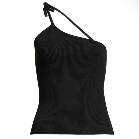 NEW BA&SH BLACK ONE-SHOULDER TANK TOP - Picture 9 of 9
